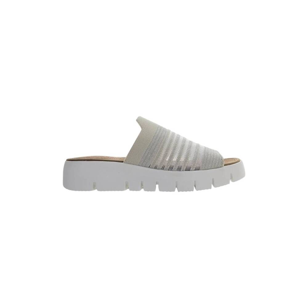 NEW BERNIE MEV women's fx iris slide sandal in nude/silver